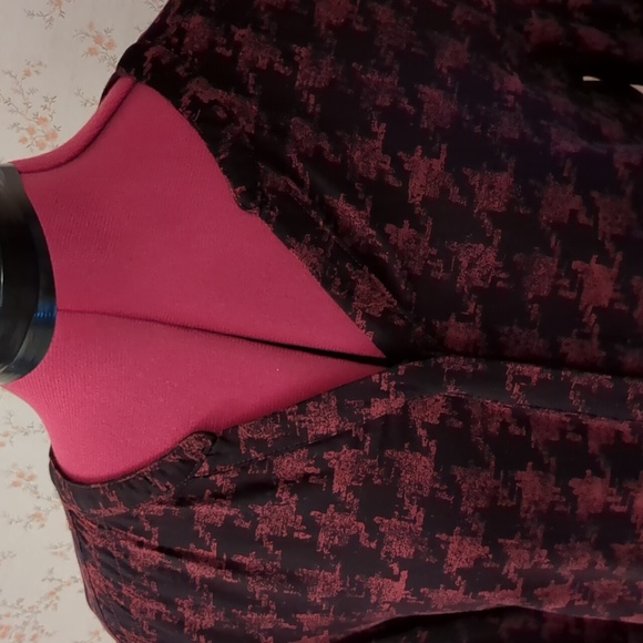 G.H Bass Houndstooth Convertible Sleeve Covered Button Hi/Low Tunic Blouse S - Picture 2 of 11